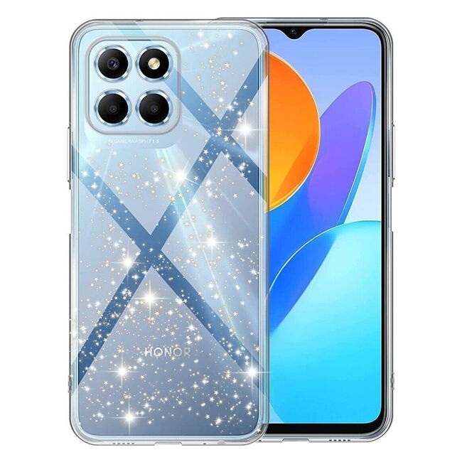 Husa pentru Honor X8b cu sclipici Liquid Crystal Glitter, transparent