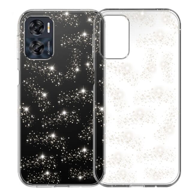 Husa sclipici Motorola Moto E22, E22i Techsuit SparkleSkin, transparenta