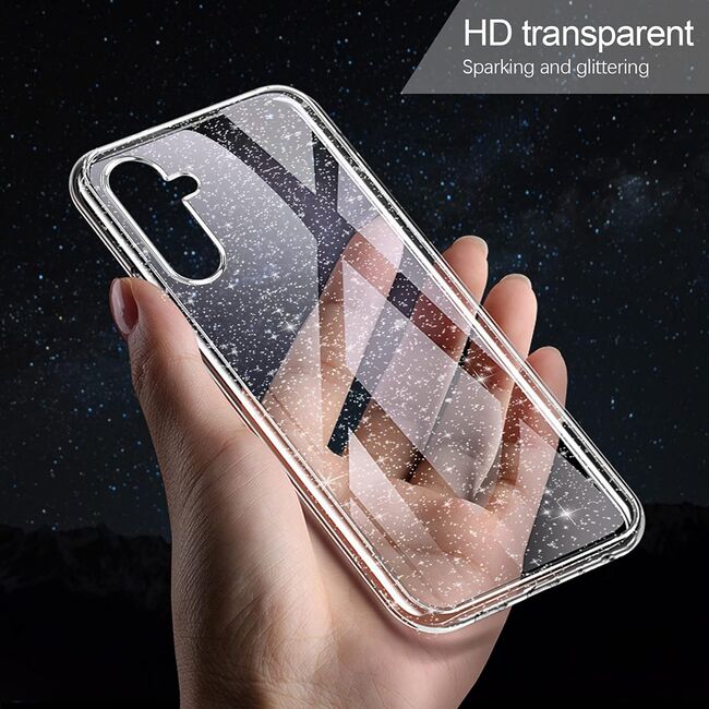 Husa sclipici Samsung Galaxy A54 Techsuit SparkleSkin, transparenta