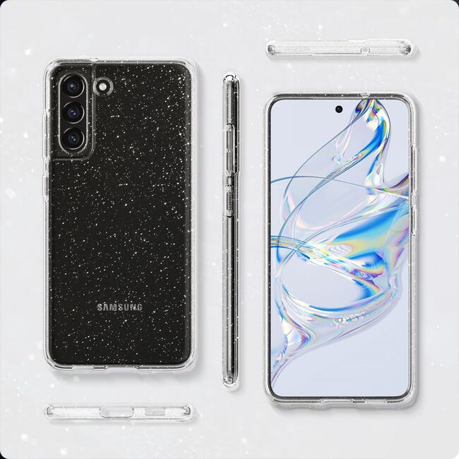 Husa sclipici Samsung Galaxy S21 FE 5G Techsuit SparkleSkin, transparenta