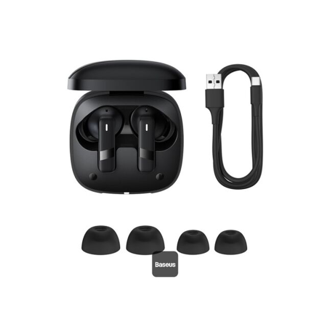 Casti Bluetooth TWS Noise Cancelling Baseus Bowie E20, negru