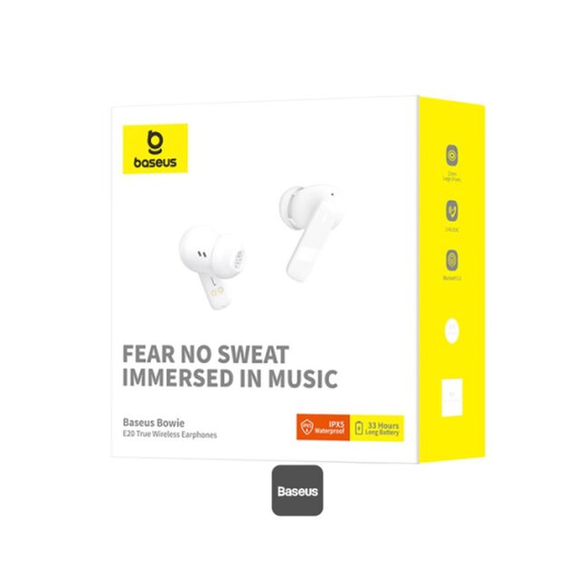 Casti Baseus - wireless earbuds bowie e20 (a00069700223-00) - bluetooth 5.3, true wireless, 2 enc mics, powerful bass, ipx5 - alb