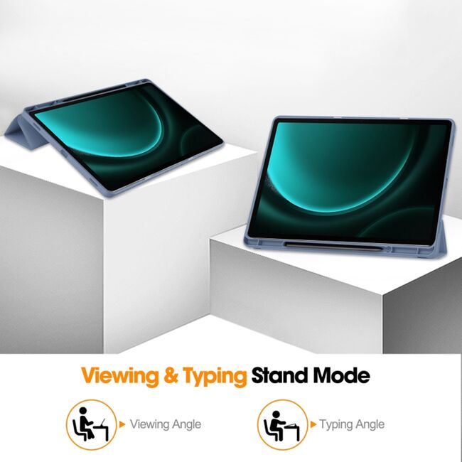 Husa pentru Samsung Galaxy Tab S9 Plus / S9 FE Plus, Tab S10 Plus 12.4 inch UltraSlim tip stand, functie sleep/wake-up si slot pentru S-Pen, emollient purple