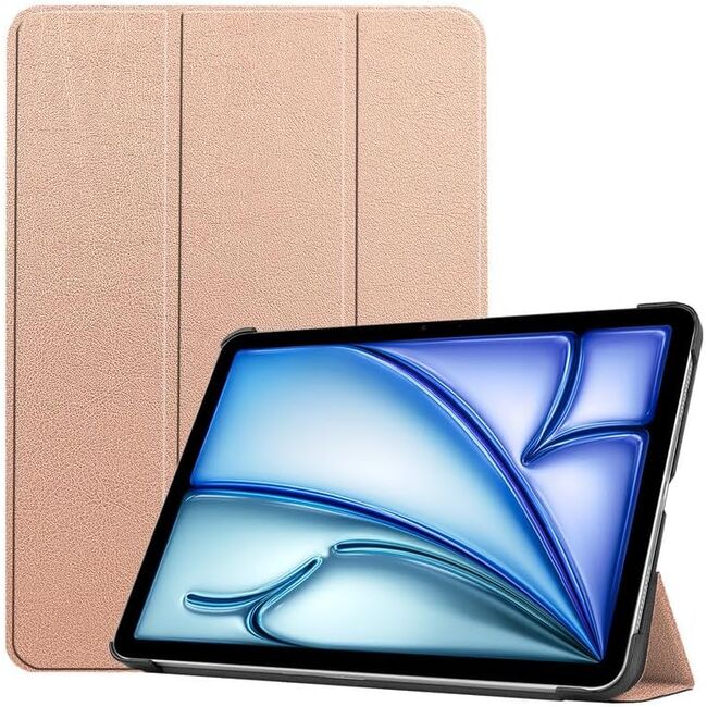 Husa pentru Apple iPad Air 13 2025 / 2024 M3, M2 cu functie wake-up/sleep, tip stand, rose gold