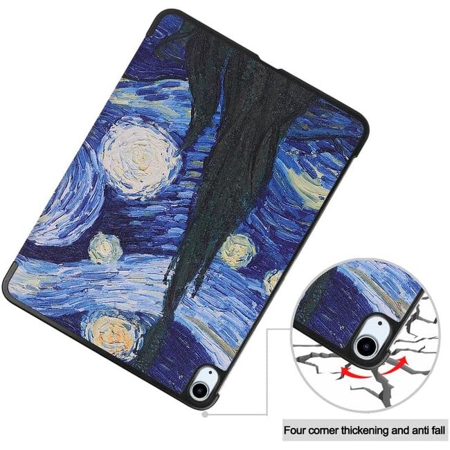 Husa pentru Apple iPad Air 13 2025 / 2024 M3, M2 cu functie wake-up/sleep, tip stand, starry night