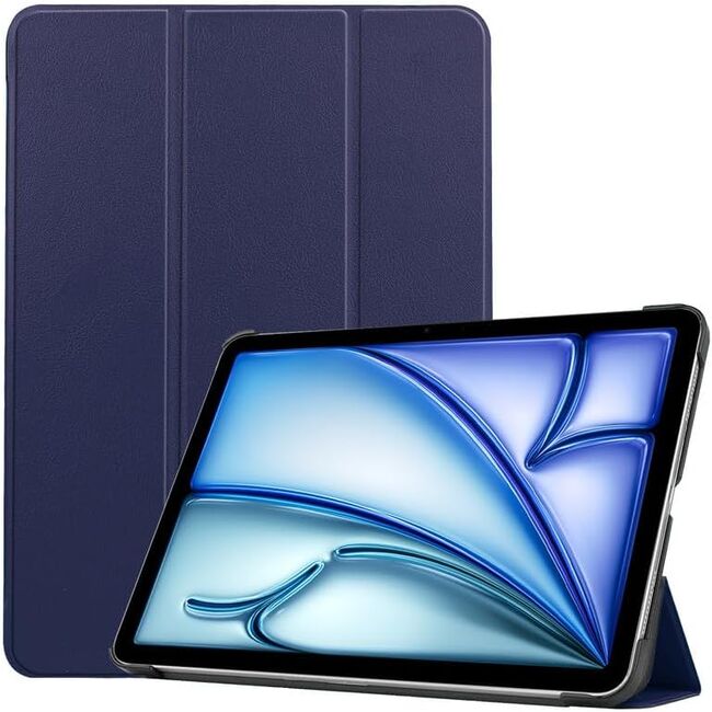 Husa pentru Apple iPad Air 13 2025 / 2024 M3, M2 cu functie wake-up/sleep, tip stand, navy blue