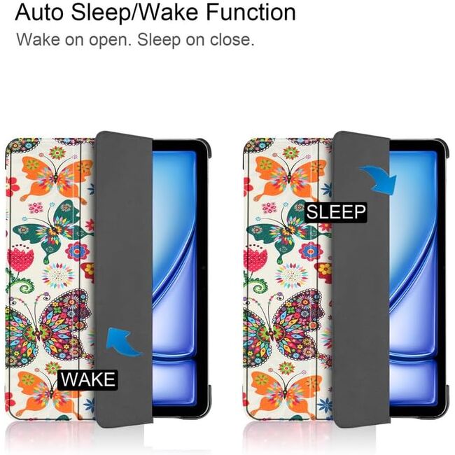 Husa pentru Apple iPad Pro 13 (2024) M4 cu functie wake-up/sleep, tip stand, butterfly