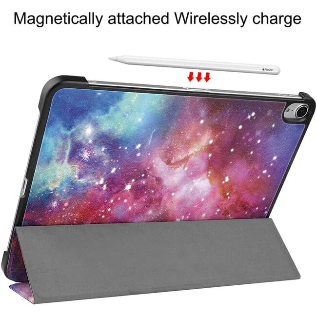 Husa pentru Apple iPad Air 13 2025 / 2024 M3, M2 cu functie wake-up/sleep, tip stand, galaxy