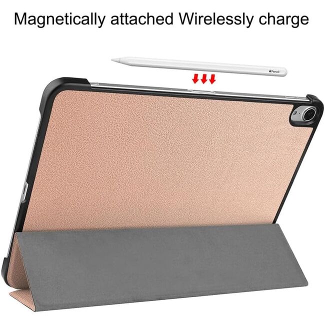 Husa pentru Apple iPad Air 13 2025 / 2024 M3, M2 cu functie wake-up/sleep, tip stand, rose gold