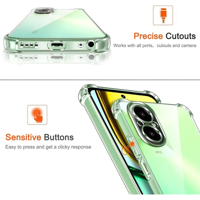 Husa pentru Realme C67 4G Antishock 1.5 mm, reinforced 4 corners, transparenta