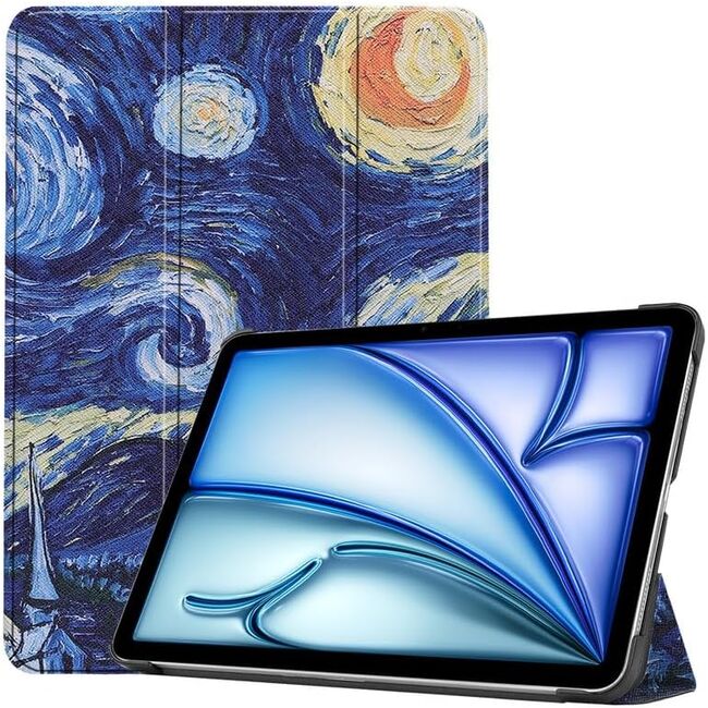 Husa pentru Apple iPad Pro 11 (2024) M4 cu functie wake-up/sleep, tip stand, starry night