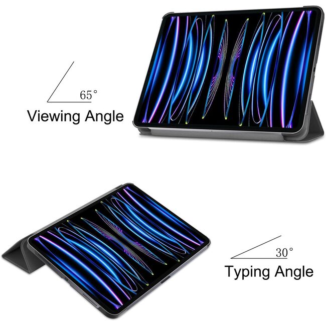 Husa pentru Apple iPad Air 13 2025 / 2024 M3, M2 cu functie wake-up/sleep, tip stand, negru