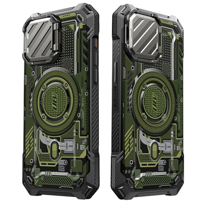 Husa iPhone 15 Pro Max Supcase Unicorn Beetle XT MagSafe, Green Circuit