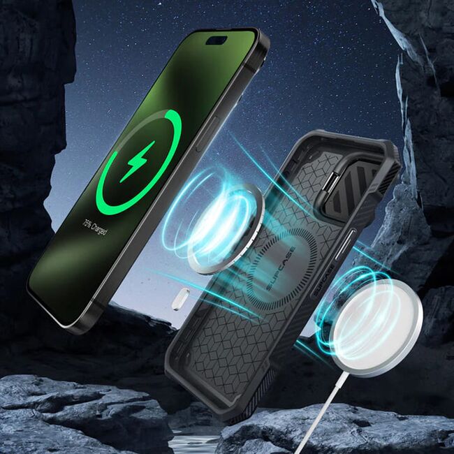 Husa iPhone 15 Pro Max Supcase Unicorn Beetle XT MagSafe, Green Circuit
