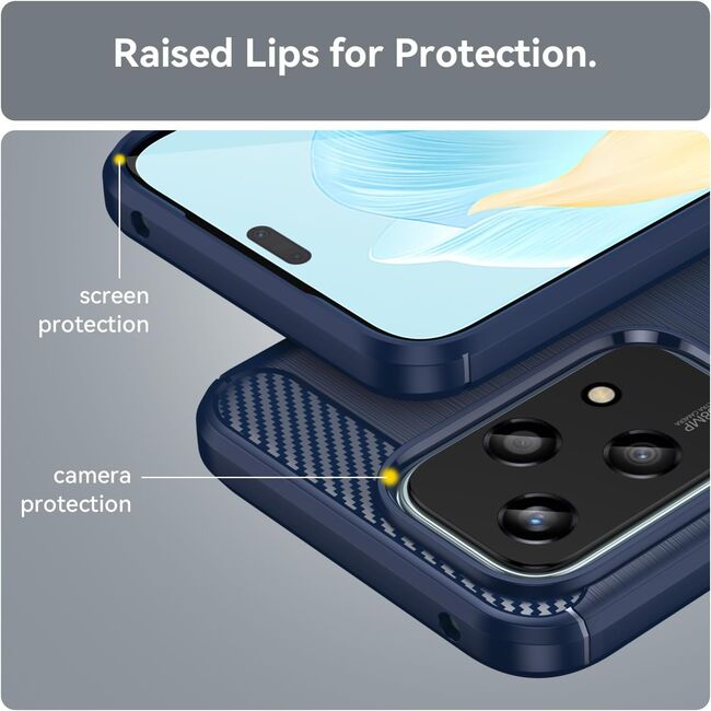 Husa pentru Honor 200 Lite Carbon Liquid Silicone, navy blue
