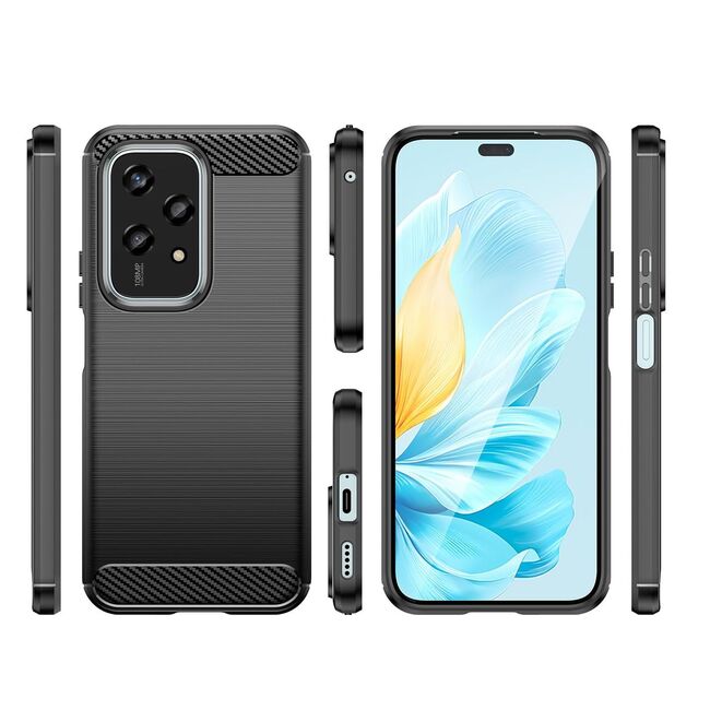 Husa pentru Honor 200 Lite Carbon Liquid Silicone, negru