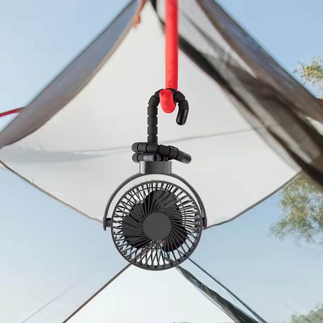Ventilator portabil cu tripod flexibil octopus, reglabil 360 grade, 3 viteze, diametru 11 cm, reincarcabil, alb