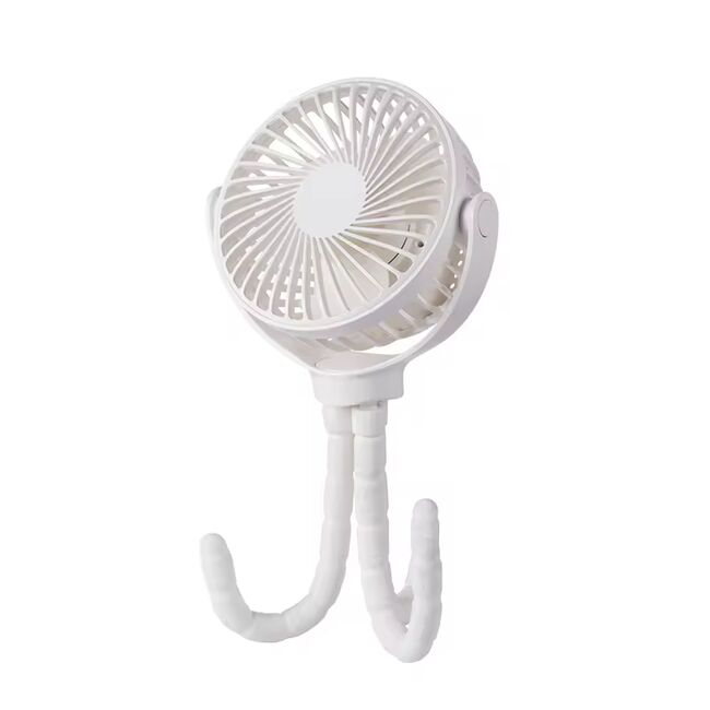 Ventilator portabil cu tripod flexibil octopus, reglabil 360 grade, 3 viteze, diametru 11 cm, reincarcabil, alb