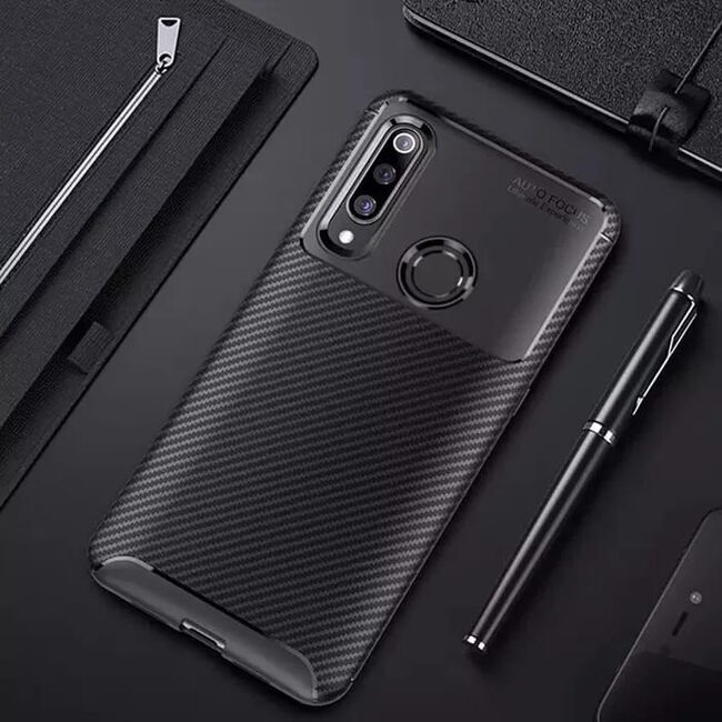 Husa Huawei P30 Lite Techsuit CarbonFiber, negru