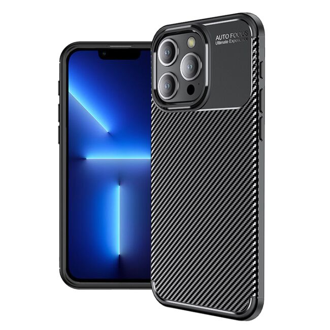 Husa iPhone 13 Pro Techsuit CarbonFiber, negru