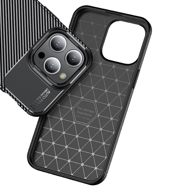 Husa iPhone 13 Pro Max Techsuit CarbonFiber, negru