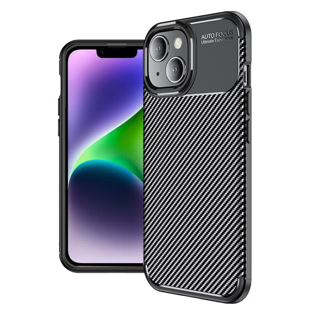 Husa iPhone 14 Techsuit CarbonFiber, negru