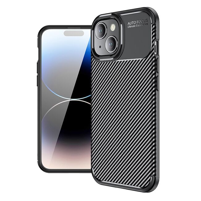 Husa iPhone 15 Plus Techsuit CarbonFiber, negru