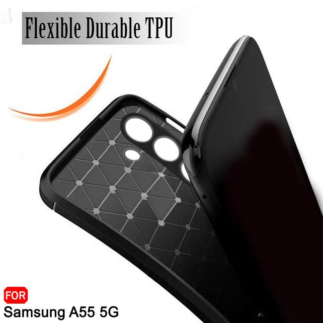 Husa Samsung Galaxy A35 5G Techsuit CarbonFiber, negru