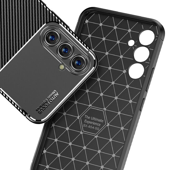 Husa Samsung Galaxy A54 Techsuit CarbonFiber, negru