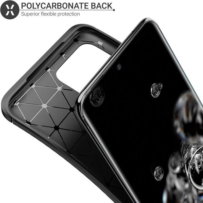 Husa Samsung Galaxy S20 Ultra Techsuit CarbonFiber, negru