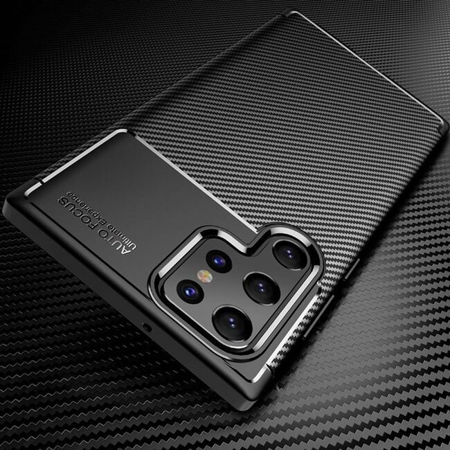 Husa Samsung Galaxy S22 Ultra 5G Techsuit CarbonFiber, negru