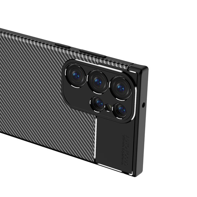 Husa Samsung Galaxy S23 Ultra Techsuit CarbonFiber, negru