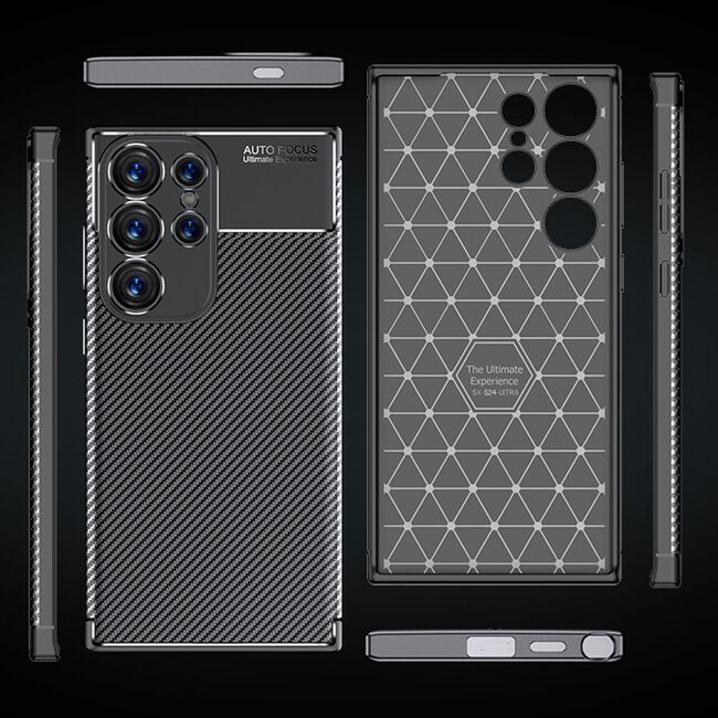 Husa Samsung Galaxy S24 Ultra Techsuit CarbonFiber, negru