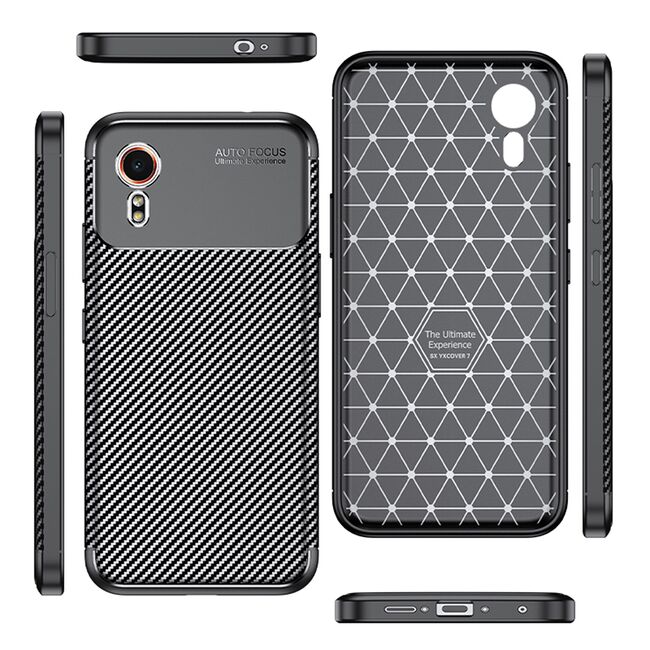 Husa Samsung Galaxy Xcover7 Techsuit CarbonFiber, negru