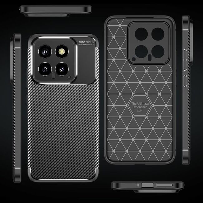 Husa Xiaomi 14 Techsuit CarbonFiber, negru