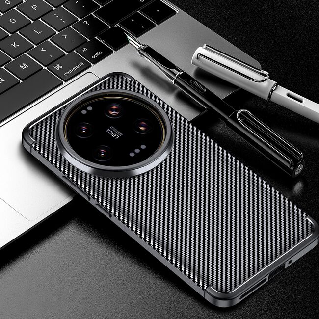 Husa Xiaomi 14 Ultra Techsuit CarbonFiber, negru
