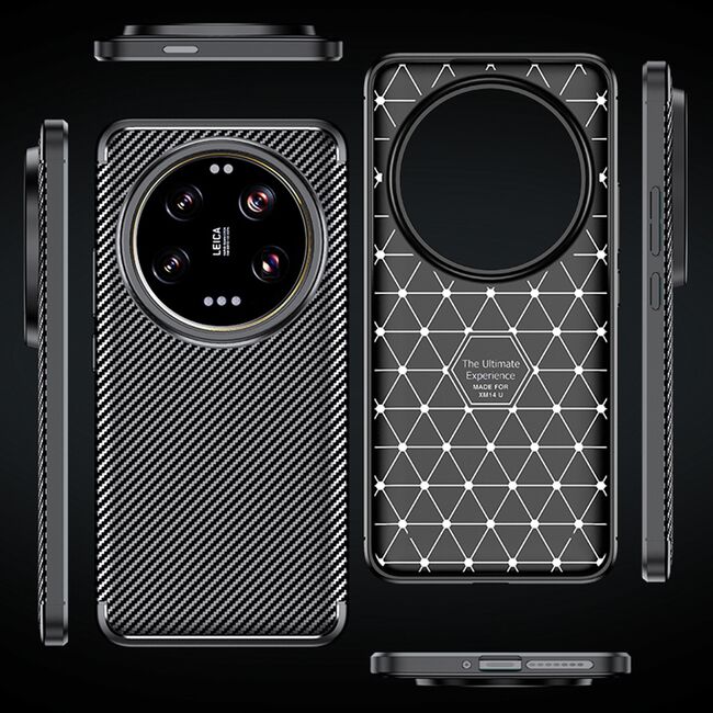 Husa Xiaomi 14 Ultra Techsuit CarbonFiber, negru