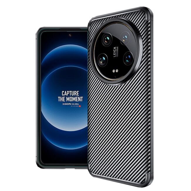 Husa Xiaomi 14 Ultra Techsuit CarbonFiber, negru
