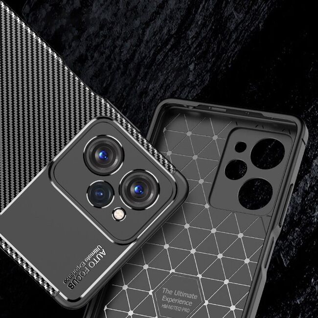 Husa Xiaomi Redmi Note 12 Pro Techsuit CarbonFiber, negru