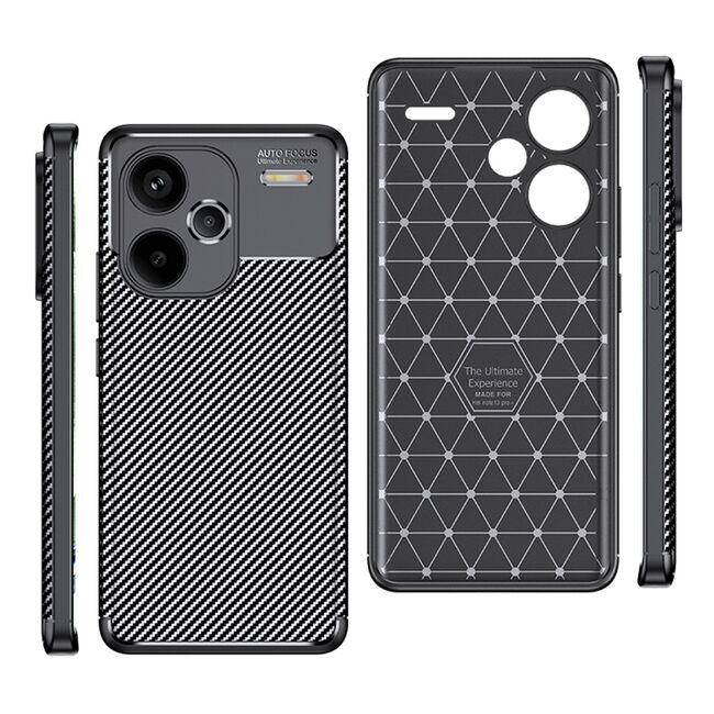 Husa Xiaomi Redmi Note 13 Pro+ 5G Techsuit CarbonFiber, negru
