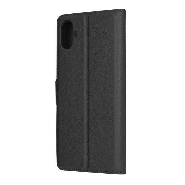 Husa pentru  Samsung Galaxy A05 tip carte cu inchidere magnetica, compartimente pentru carduri si functie stand, negru