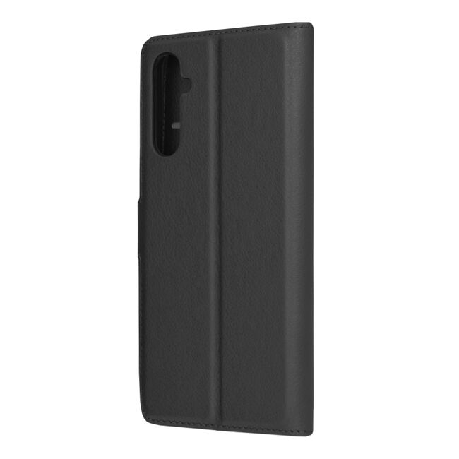 Husa pentru  Samsung Galaxy A05s tip carte cu inchidere magnetica, compartimente pentru carduri si functie stand, negru