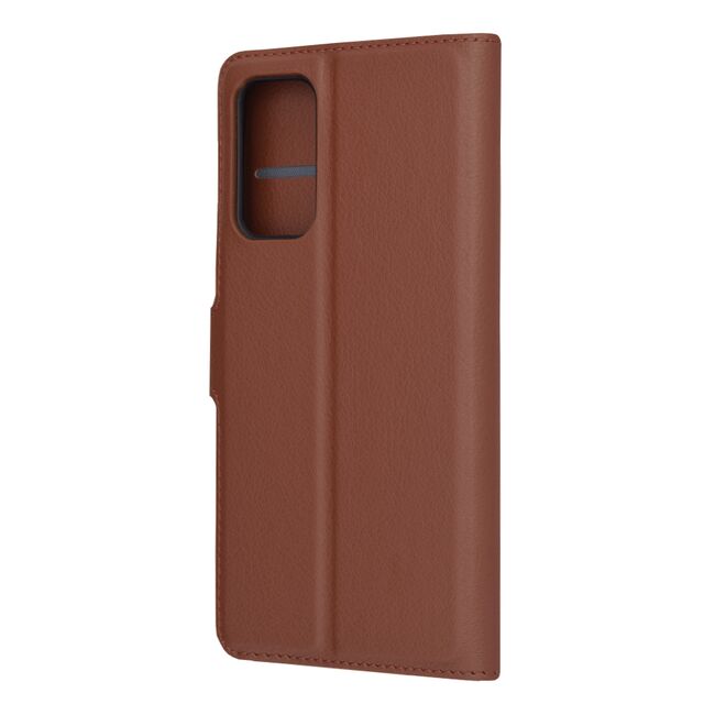 Husa pentru  Samsung Galaxy A23 5G, 4G tip carte cu inchidere magnetica, compartimente pentru carduri si functie stand, maro