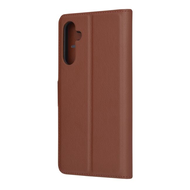 Husa pentru  Samsung Galaxy A34 5G tip carte cu inchidere magnetica, compartimente pentru carduri si functie stand, maro