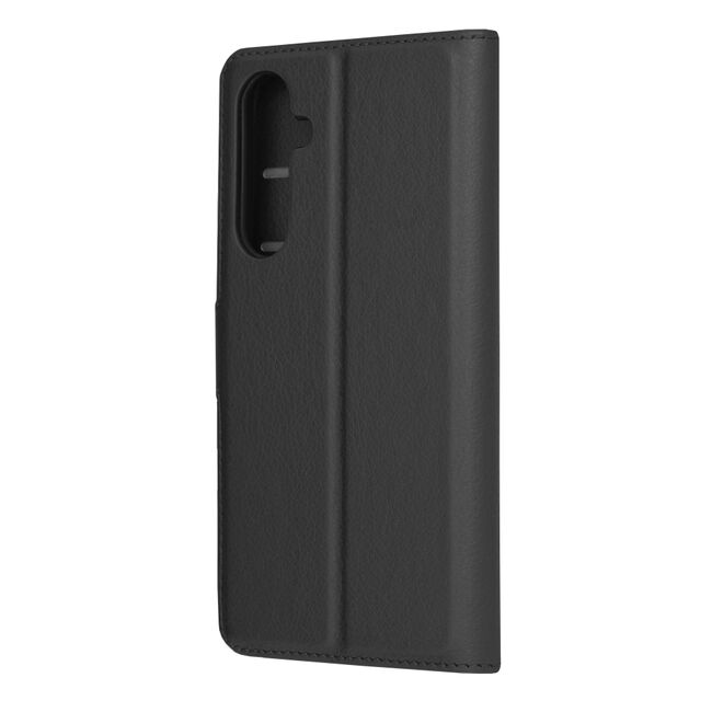 Husa pentru  Samsung Galaxy A35 tip carte cu inchidere magnetica, compartimente pentru carduri si functie stand, negru