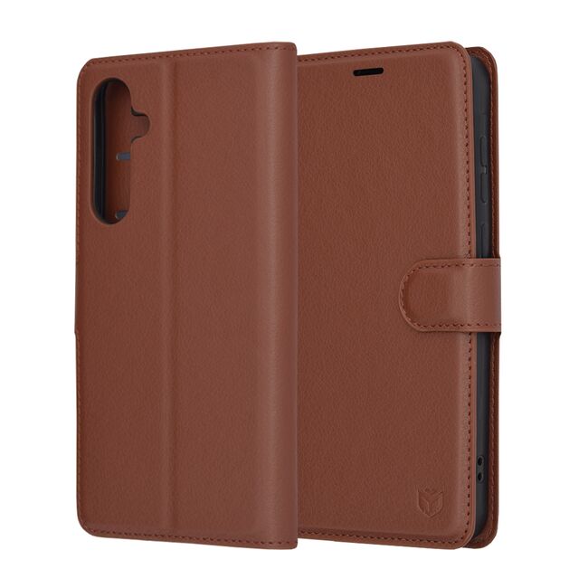 Husa Samsung Galaxy A55 5G Techsuit Leather Folio, maro