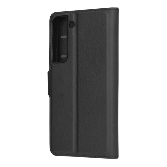 Husa pentru  Samsung Galaxy S22 5G tip carte cu inchidere magnetica, compartimente pentru carduri si functie stand, negru
