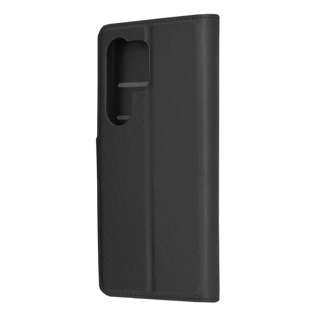 Husa pentru  Samsung Galaxy S24 Ultra tip carte cu inchidere magnetica, compartimente pentru carduri si functie stand, negru