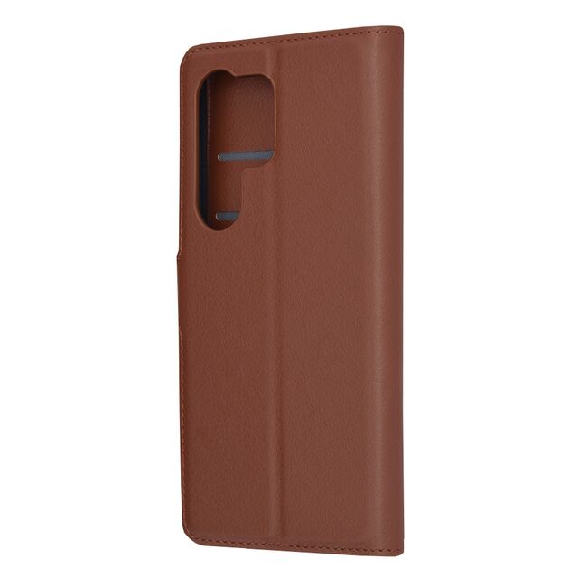 Husa pentru  Samsung Galaxy S24 Ultra tip carte cu inchidere magnetica, compartimente pentru carduri si functie stand, alb