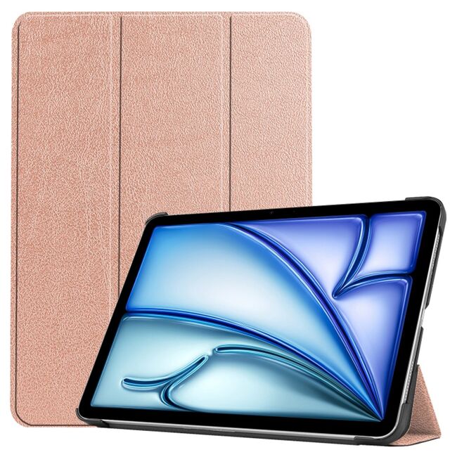Husa pentru Apple iPad Air 11 2024 / 2025​ M2, M3, cu functie wake-up/sleep, tip stand, rose gold
